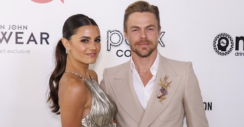 news Derek Hough’s wife Hayley Erbert returns to stage after brain surgery – gets emotional